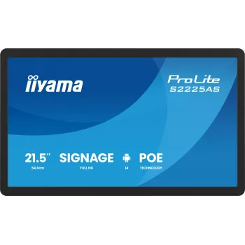 iiyama ProLite S2225AS-B1P digital signage flatpanel 54,6 cm (21,5 inch) LCD Wi-Fi 500 cd/m² Full HD zwart geïntegreerde processor Android 24/7