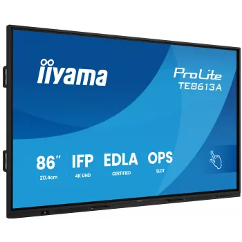 Interactief flatpanel IIYAMA TE8613A-B2AG 85,6 inch (2,17 m) 4K UHD, 500 cd/m², Wi‑Fi, Android, 24/7