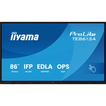 Interactief flatpanel IIYAMA TE8613A-B2AG 85,6 inch (2,17 m) 4K UHD, 500 cd/m², Wi‑Fi, Android, 24/7
