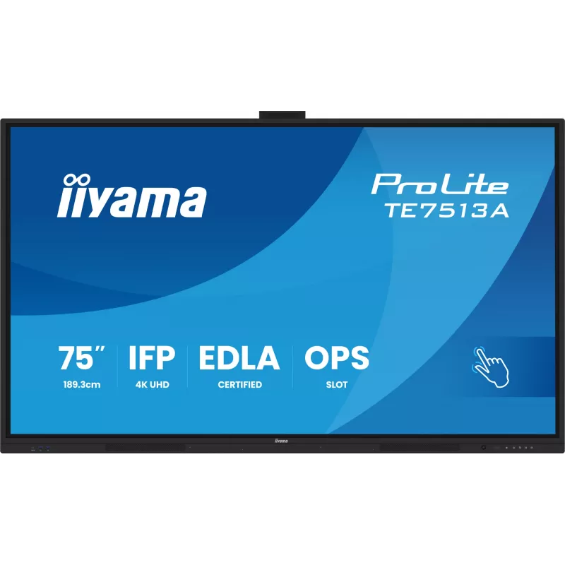 Interactief flatpanel IIYAMA TE7513A-B2AG 75 inch 4K UHD touchscreen, 500 cd/m², Wi‑Fi, Android, 24/7