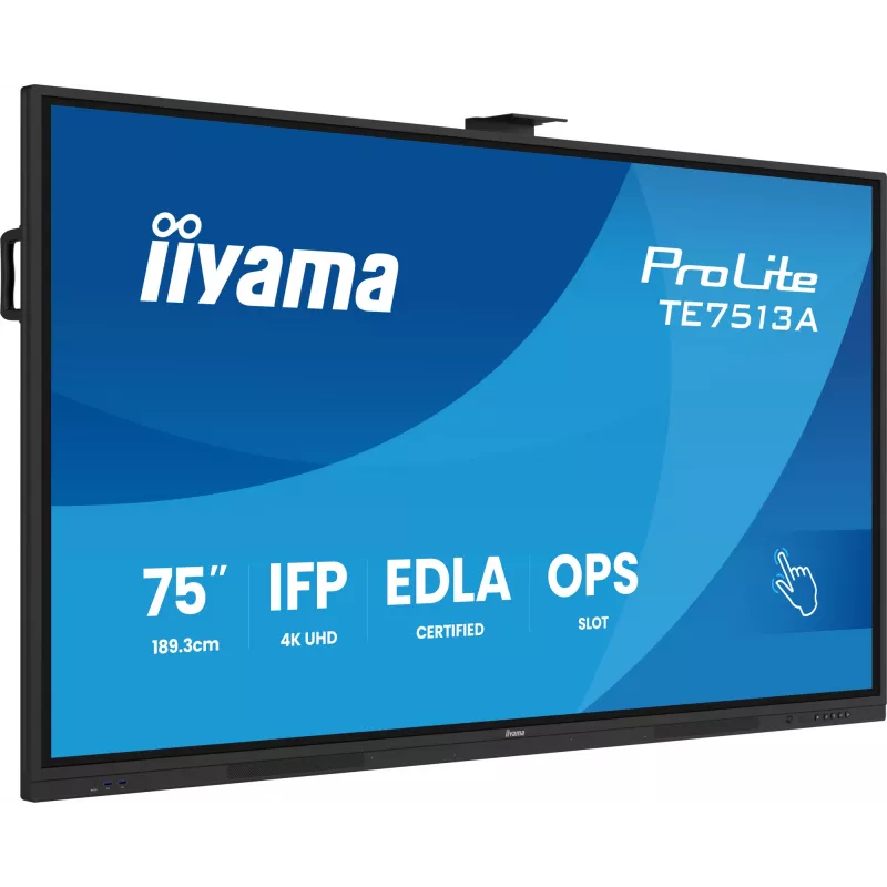Interactief flatpanel IIYAMA TE7513A-B2AG 75 inch 4K UHD touchscreen, 500 cd/m², Wi‑Fi, Android, 24/7