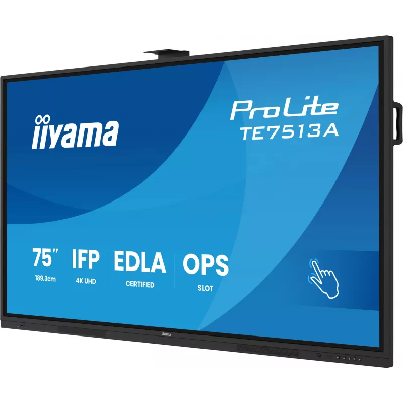 Interactief flatpanel IIYAMA TE7513A-B2AG 75 inch 4K UHD touchscreen, 500 cd/m², Wi‑Fi, Android, 24/7