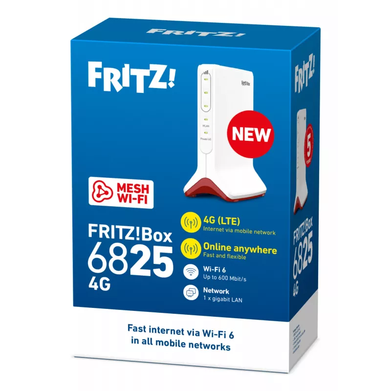 Box FRITZ 6825 4G WLAN-router Gigabit Ethernet single-band (2,4 GHz) wit