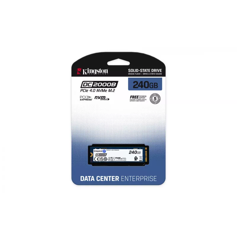 Kingston Technology 240G DC2000B PCIe 4.0 M.2 2280 Enterprise SSD (zonder koellichaam)