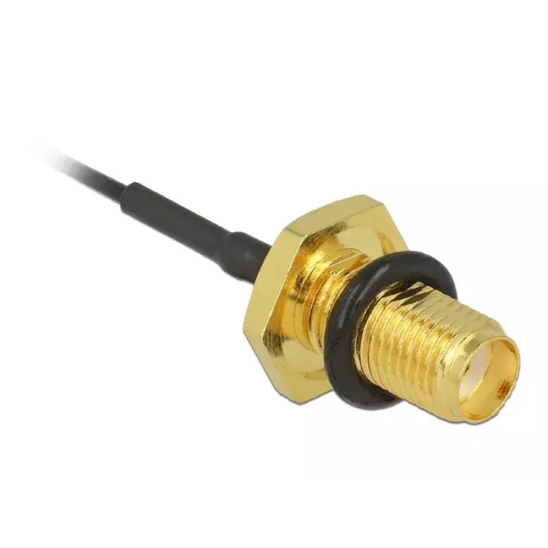 DeLOCK 88965 antennekabel, SMA-bulkheadbus naar MHF (U.FL), 10 cm