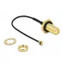 DeLOCK 88965 antennekabel, SMA-bulkheadbus naar MHF (U.FL), 10 cm