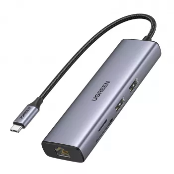 USB-C-hub UGREEN 90568 2 USB 3.0 HDMI RJ45 SD TF PD-poort