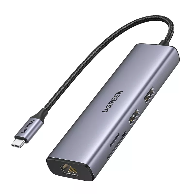 USB-C-hub UGREEN 90568 2 USB 3.0 HDMI RJ45 SD TF PD-poort