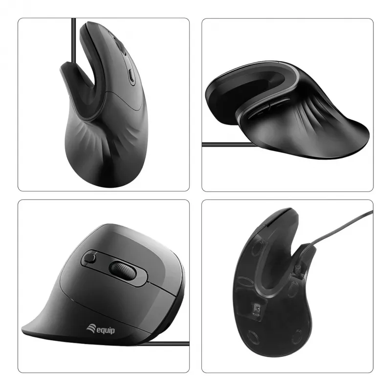 Equip 245119 muis universeel rechtshandig USB Type-A + USB Type-C optisch 7200 DPI
