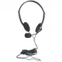 Manhattan stereo on-ear-headset (3,5 mm), microfoonbeugel, inline volumeregeling, schuim oorkussens, standaard 2x 3,5-mm-stereojackstekkers voor audio-/microfoongebruik, kabel 2 m, zwart, drie jaar garantie