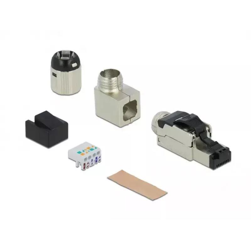 RJ45-stekker veldmontage Cat.6A metaal haaks DeLOCK 86289