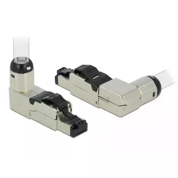 RJ45-stekker veldmontage Cat.6A metaal haaks DeLOCK 86289