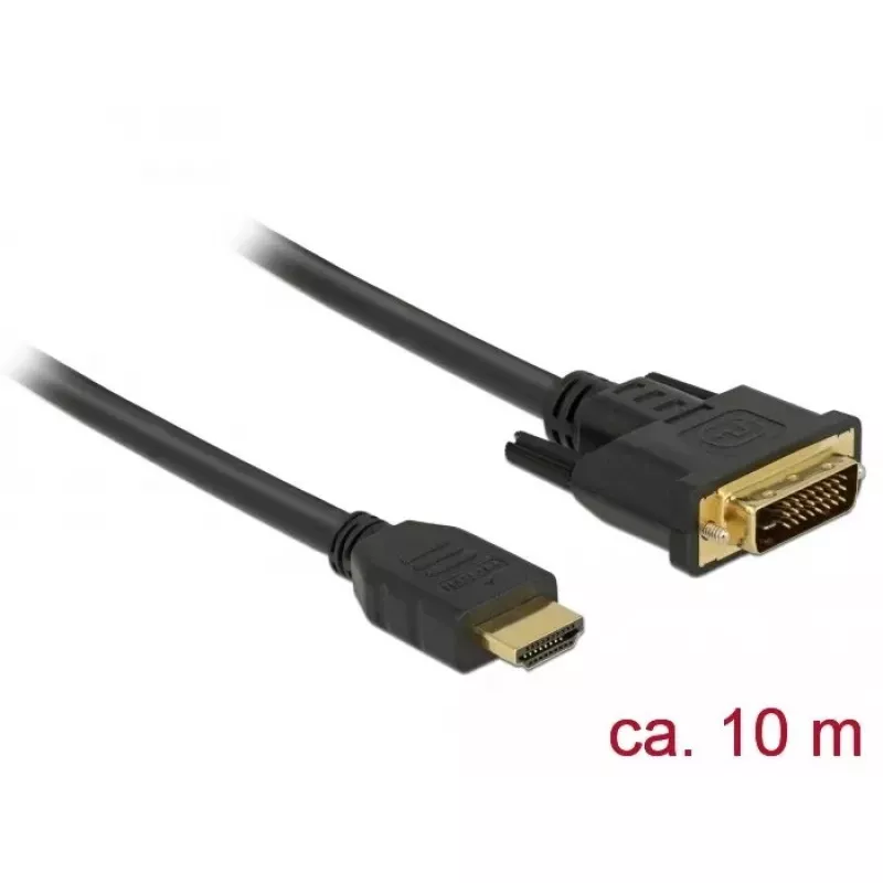 Videokabel-adapter DeLOCK 85657 10m HDMI Type-A DVI zwart