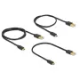 Delock USB 2.0 Type-A naar Micro-B data- en laadkabel, 3-delige set, zwart