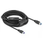 USB-kabel DeLOCK 85380 USB 3.2 Gen 1 10 m USB A USB B zwart