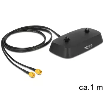 DeLOCK 88739 antennevoet, 2x SMA, 1 m kabel, zwart