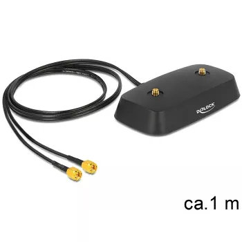 DeLOCK 88739 antennevoet, 2x SMA, 1 m kabel, zwart