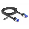Netwerkkabel DeLOCK RJ45 platte patchkabel stekker naar stekker Cat.6A 1 m zwart