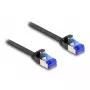 Netwerkkabel DeLOCK RJ45 platte patchkabel stekker naar stekker Cat.6A 1 m zwart