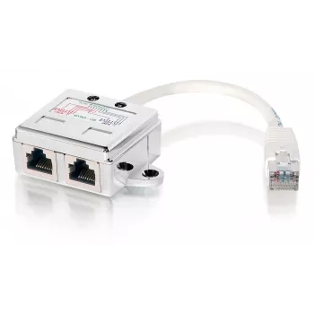 2-poorts Cat.5e RJ45-splitter, Equip 127603, metallic/wit, 0,15 m