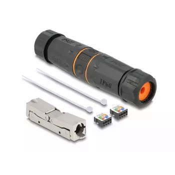 DeLOCK kabelverbinder LSA naar LSA Cat.6A IP68 waterdicht zwart