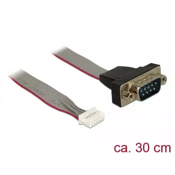 Seriële kabel DeLOCK 89632 zwart grijs rood 0,3m DB-9