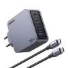Ugreen Nexode Pro 160W GaN oplader met USB-C-kabel universeel zwart, grijs AC snelladen binnen