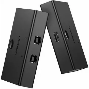 USB-switch UGREEN UGR423 2x1 zwart — 2 computers op 1 USB-apparaat, handmatige knop
