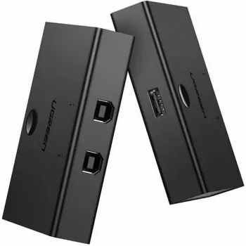 USB-switch UGREEN UGR423 2x1 zwart — 2 computers op 1 USB-apparaat, handmatige knop