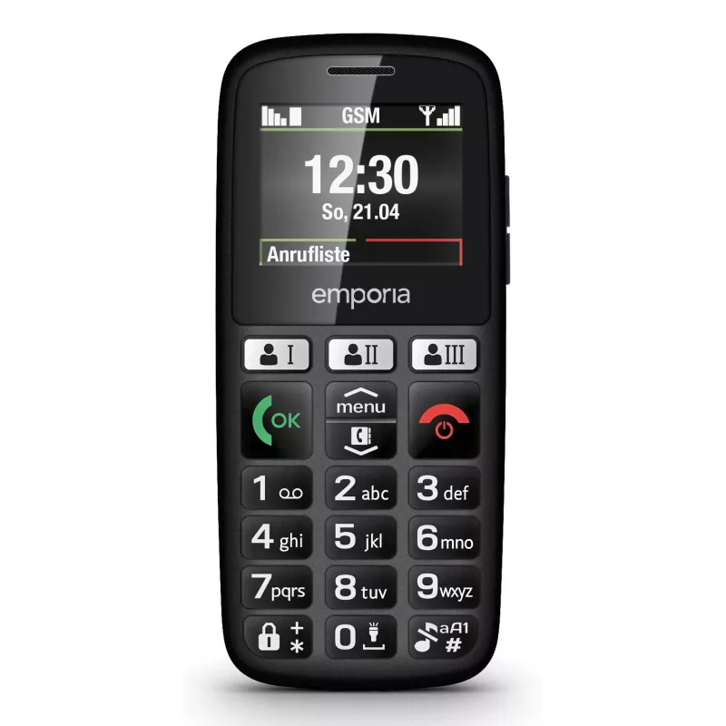 Emporia emporiaHAPPY 4,6 cm (1,81 inch) 70 g zwart instap-telefoon