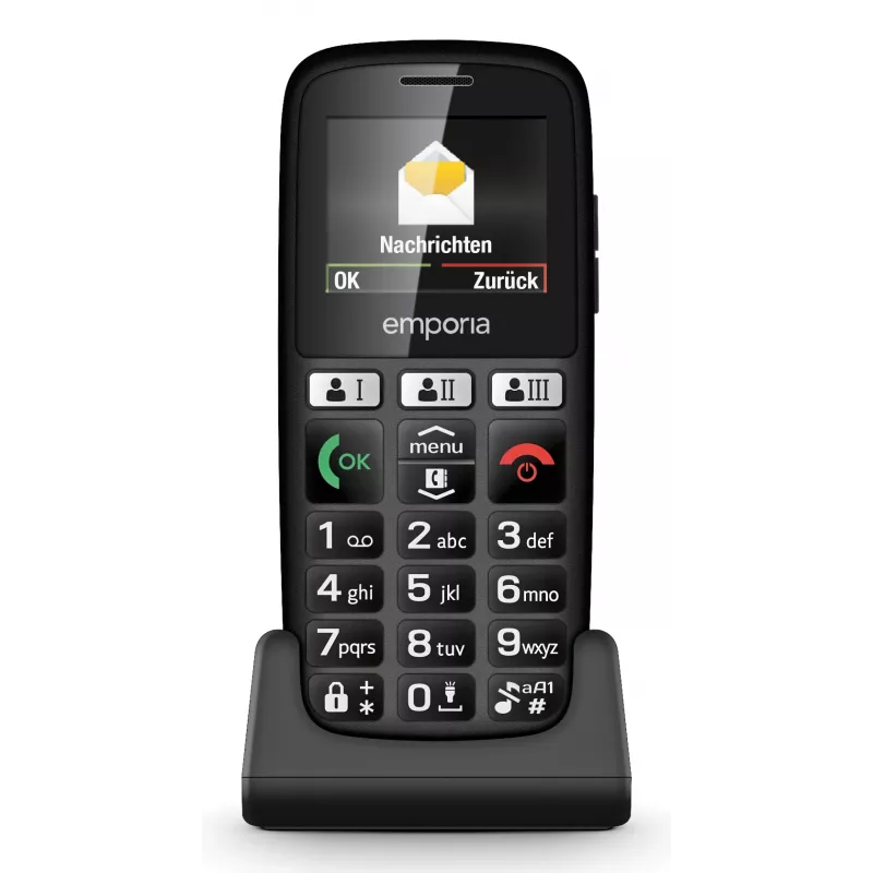 Emporia emporiaHAPPY 4,6 cm (1,81 inch) 70 g zwart instap-telefoon