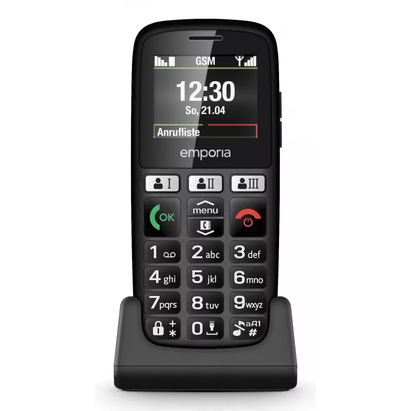 Emporia emporiaHAPPY 4,6 cm (1,81 inch) 70 g zwart instap-telefoon