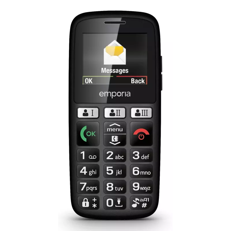 Emporia emporiaHAPPY 4,6 cm (1,81 inch) 70 g zwart instap-telefoon