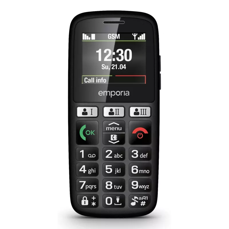 Emporia emporiaHAPPY 4,6 cm (1,81 inch) 70 g zwart instap-telefoon