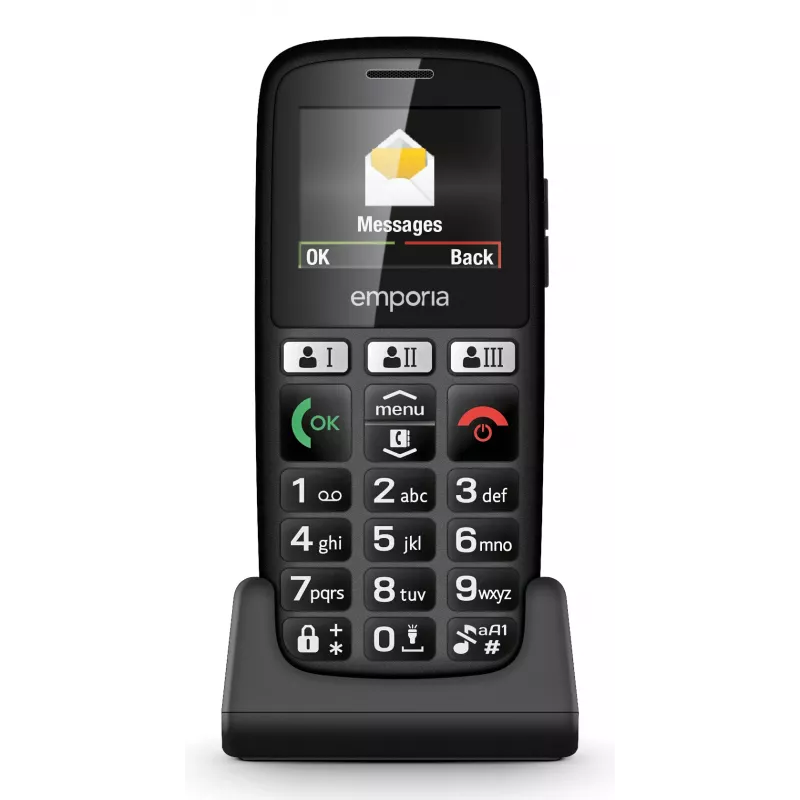 Emporia emporiaHAPPY 4,6 cm (1,81 inch) 70 g zwart instap-telefoon