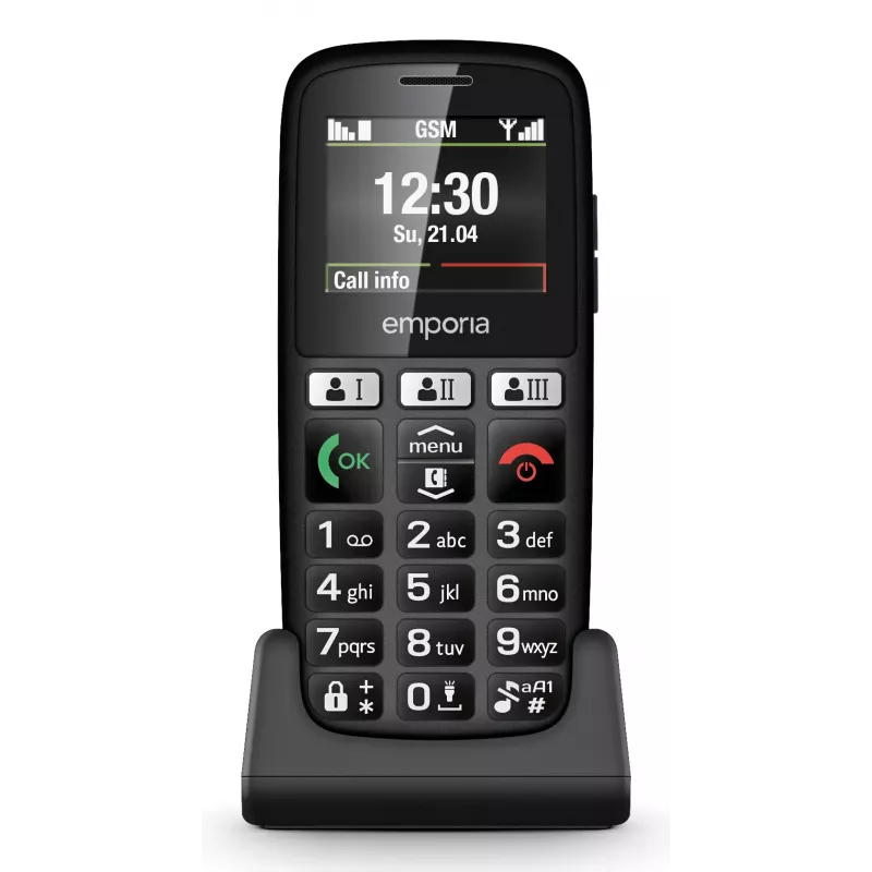 Emporia emporiaHAPPY 4,6 cm (1,81 inch) 70 g zwart instap-telefoon