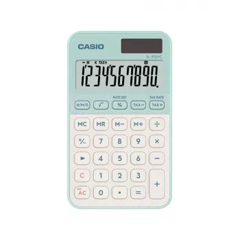 Zakrekenmachine CASIO SL-310YC Pocket Basic 10-cijferig batterij/zonne-energie lichtgroen