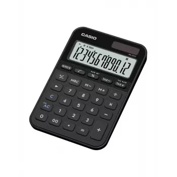 Bureaurekenmachine CASIO MS-20YC — basismodel, batterij/zonne-energie, belasting- en winstberekening, zwart