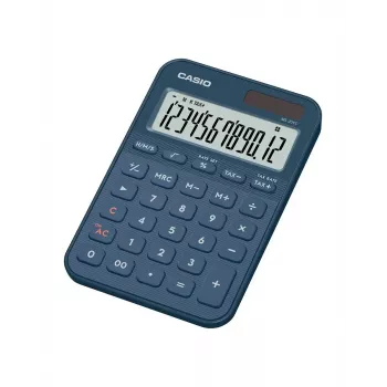 Bureaurekenmachine CASIO MS-20YC — 12-cijferig, belasting- en winstfuncties, batterij/zonne-energie, marineblauw