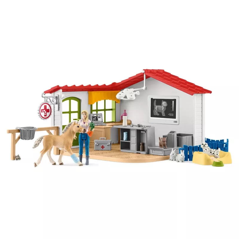 Dierenartspraktijk met dieren Schleich 42502