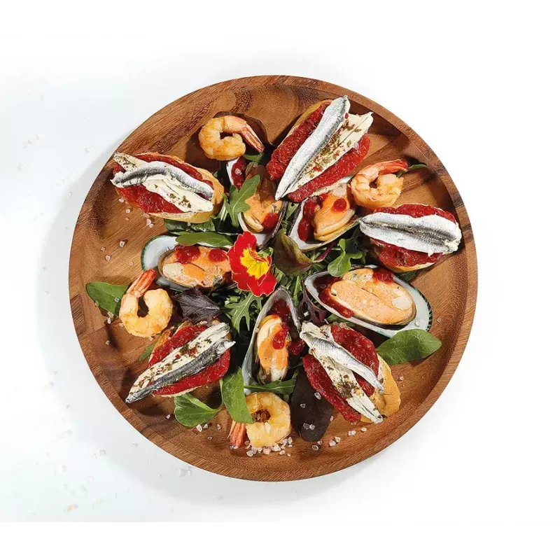 Serveerschaal Zassenhaus snackbord hout rond 30 cm