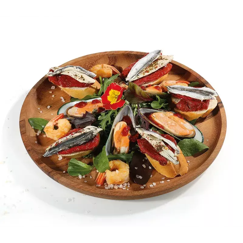 Serveerschaal Zassenhaus snackbord hout rond 30 cm