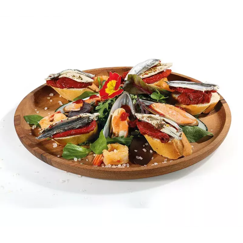 Serveerschaal Zassenhaus snackbord hout rond 30 cm