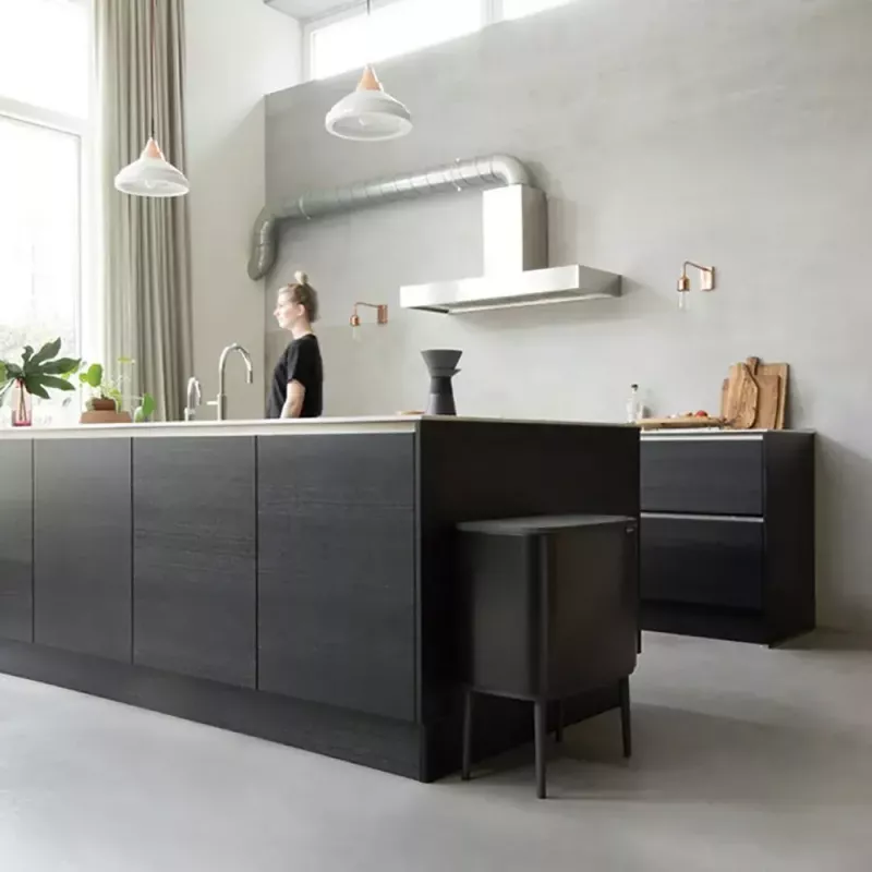 Afvalemmer Brabantia 316203 34L rechthoekig staal zwart