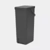 Brabantia Sort & Go 40L rechthoekige recyclingafvalemmer grijs