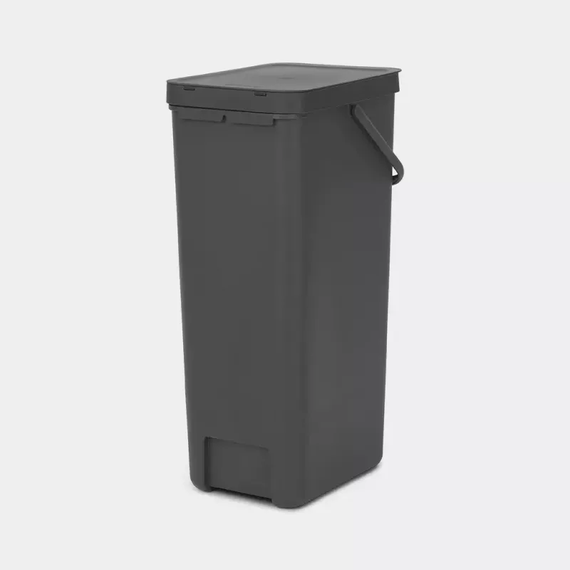 Brabantia Sort & Go 40L rechthoekige recyclingafvalemmer grijs