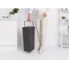 Brabantia Sort & Go 40L rechthoekige recyclingafvalemmer grijs