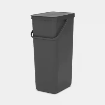 Brabantia Sort & Go 40L rechthoekige recyclingafvalemmer grijs