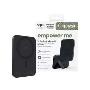 PanzerGlass empower™ by ® empower™ bank met Spin Stand | 5000mAh | Space Black