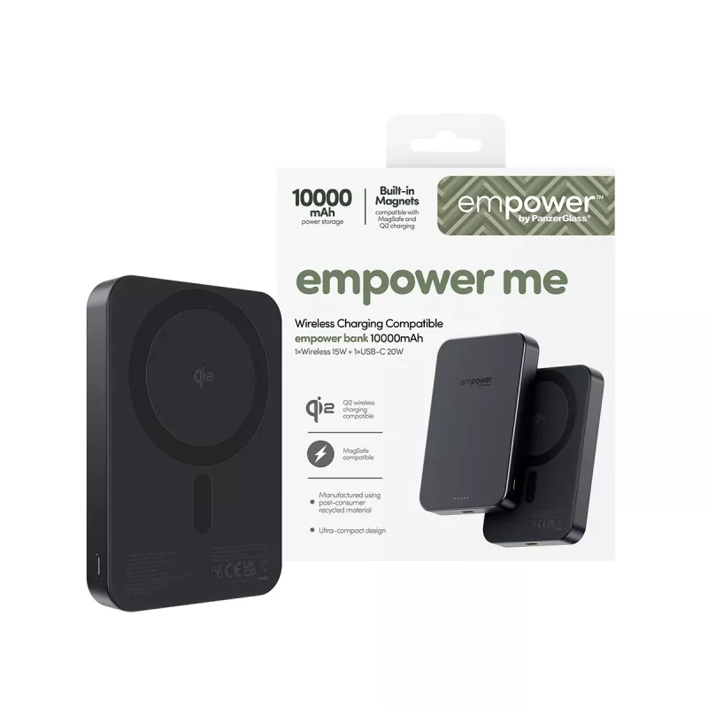 Draagbare powerbank PanzerGlass empower™ 10000mAh Space Black, 0,245 kg